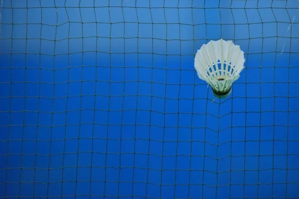 badminton shuttlecock net closeup